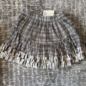 Aje Black and White Checkered Mini Skirt